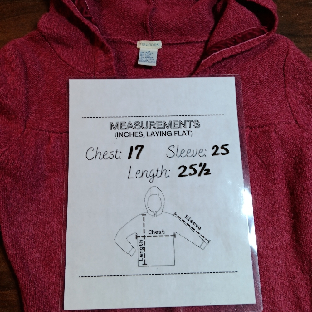 Maurices Women's M Knit Sweater Pullover-Hooded-Long Sleeve Rose Color - Picture 7 of 7